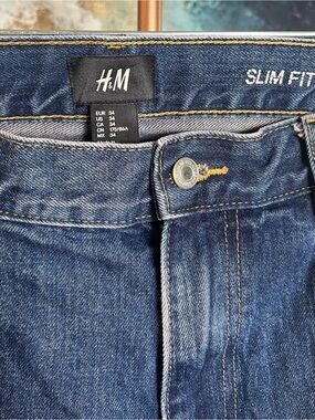 H&M Slim Fit Men's Jeans - Dark Blue Denim